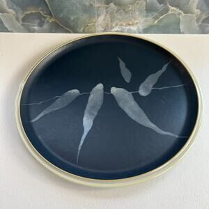 Denby Langley Serving Plate Spirit Blue 13” Stoneware Ceramic Made In England